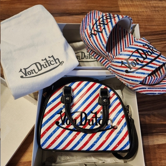 Von Dutch Men's Bag - Red White Blue Stripes